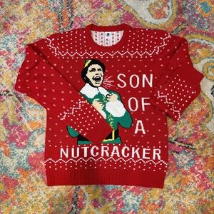 ELF Son of a Nutcracker Red Festive Crewneck Sweater